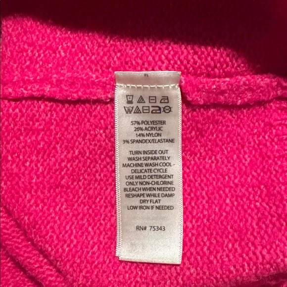 Cupcakes and Cashmere pink/marled fuschia/fuschia stripe colorblock sweater. Lrg - Picture 5 of 5